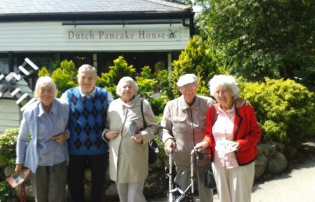 Resident smiling happily