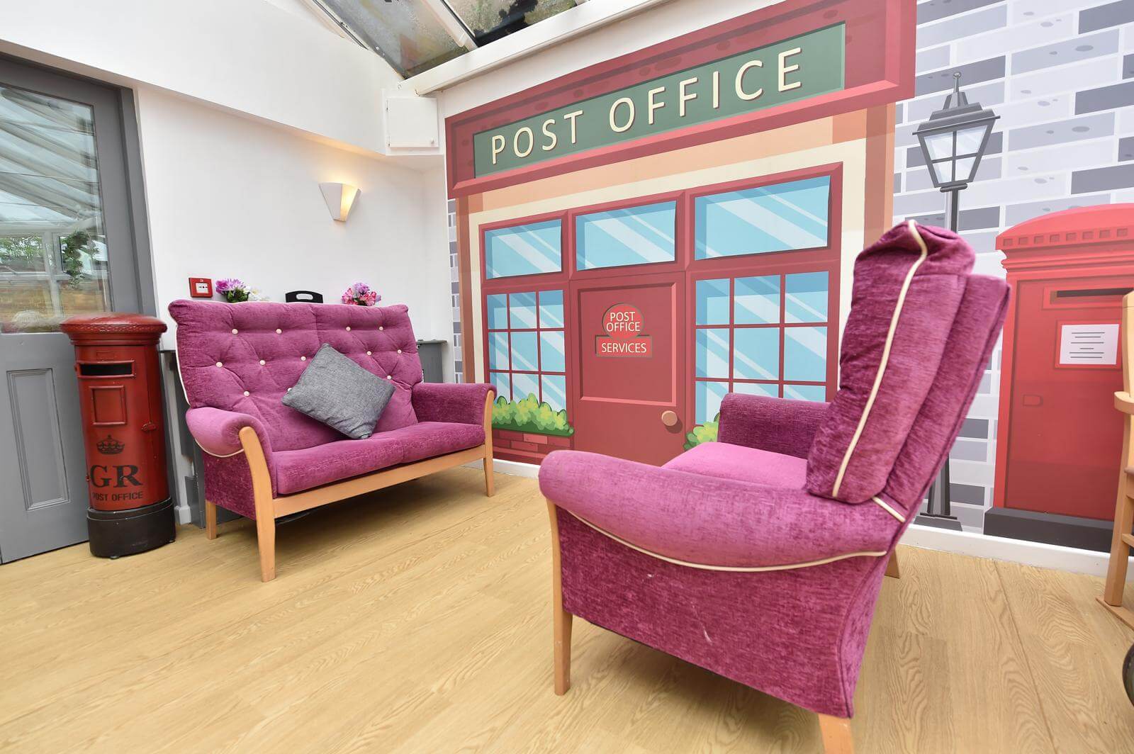 Period-themed seating area