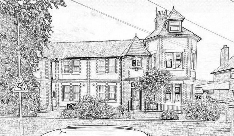 Pencil drawing of Glen Devon